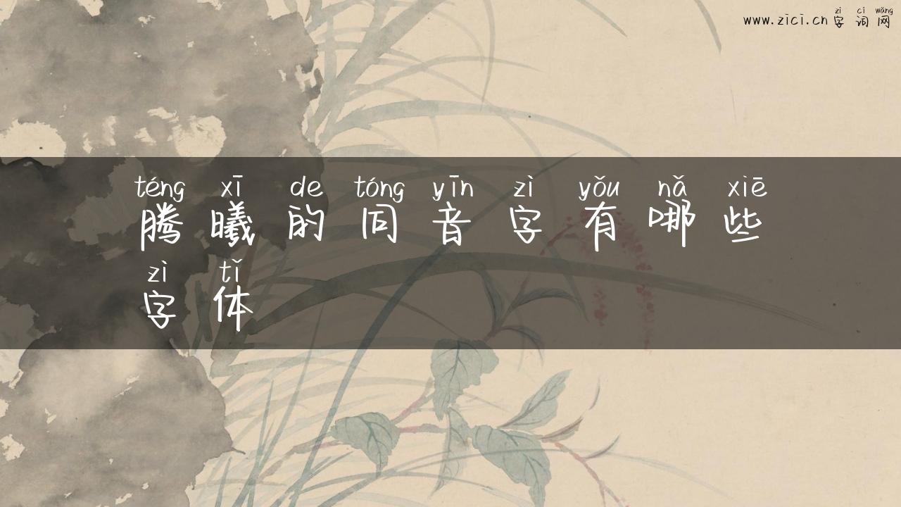 腾曦的同音字有哪些字体