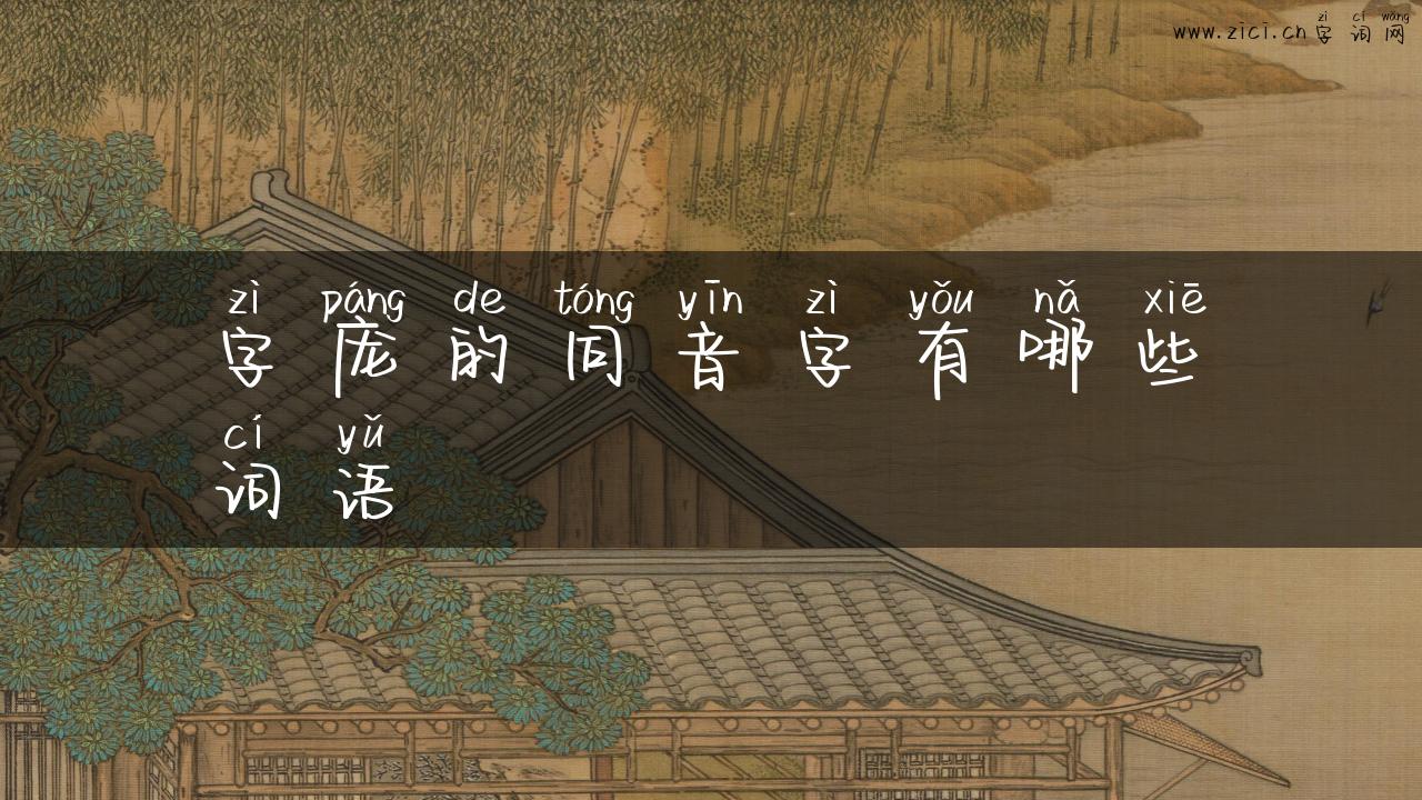 字庞的同音字有哪些词语