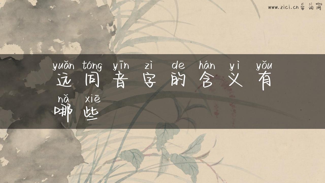 远同音字的含义有哪些