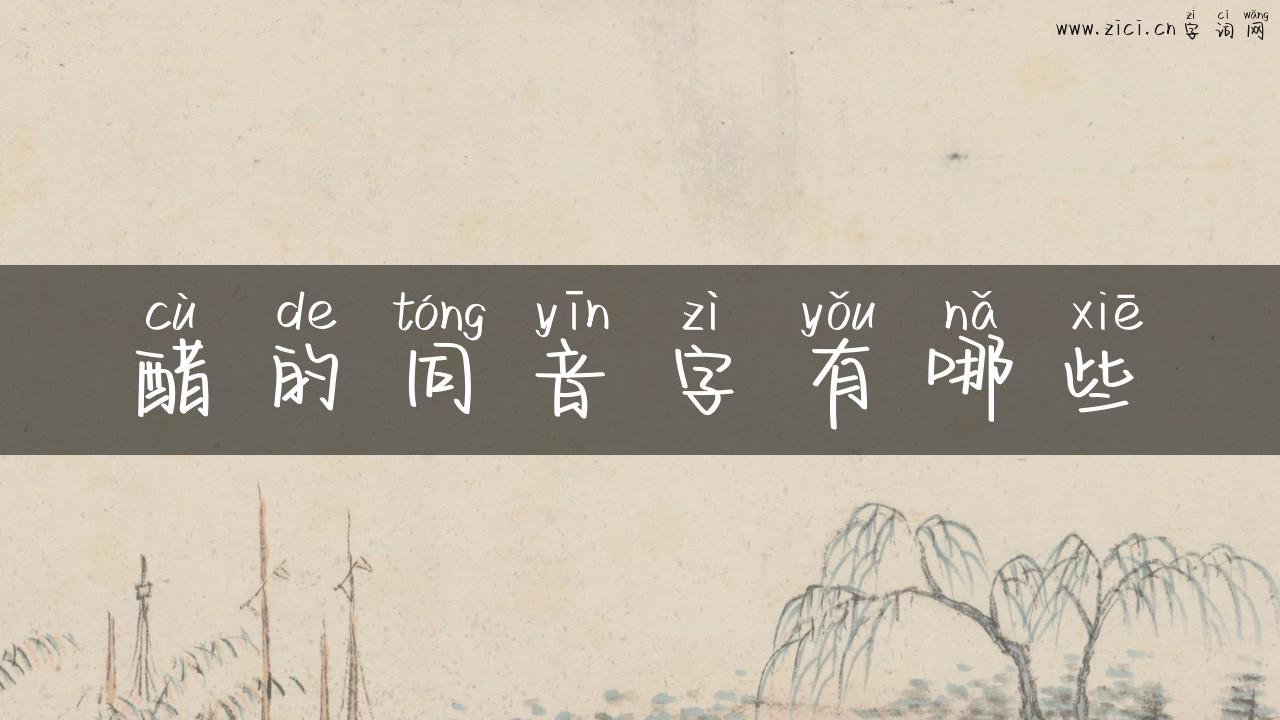 醋的同音字有哪些