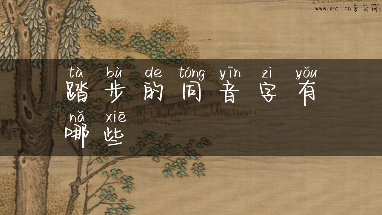 踏步的同音字有哪些