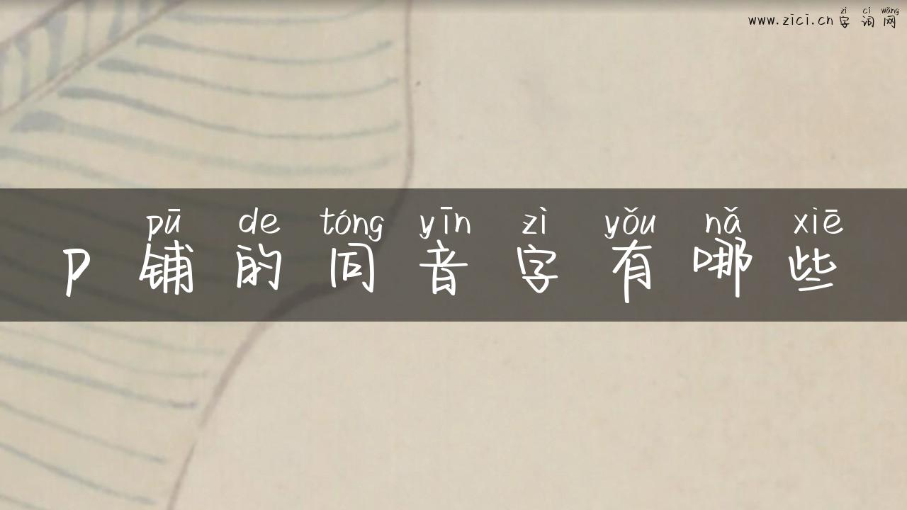 p 铺的同音字有哪些