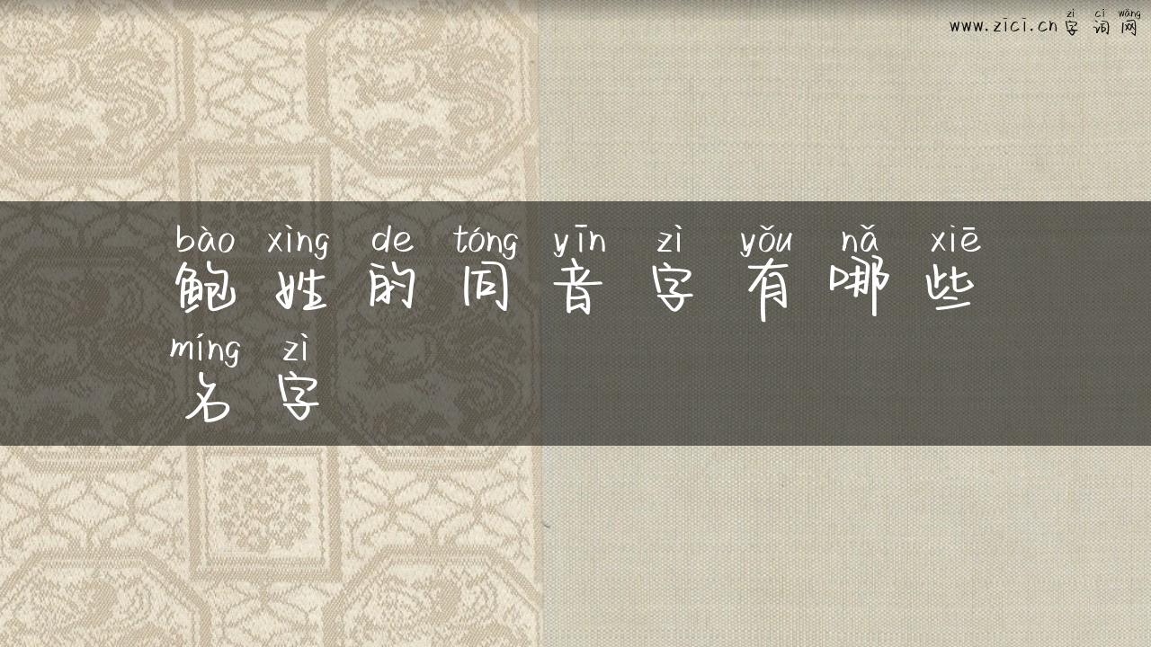 鲍姓的同音字有哪些名字
