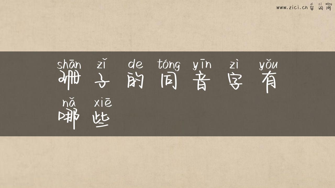 珊子的同音字有哪些