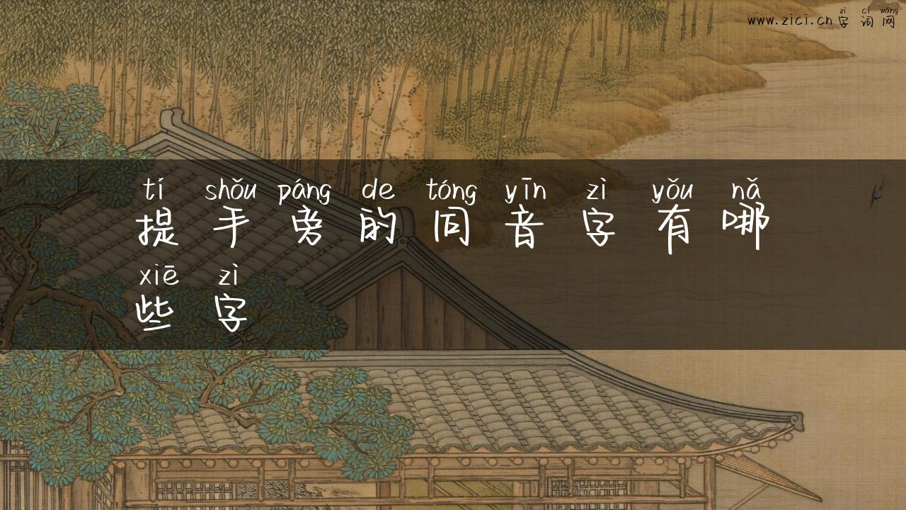 提手旁的同音字有哪些字