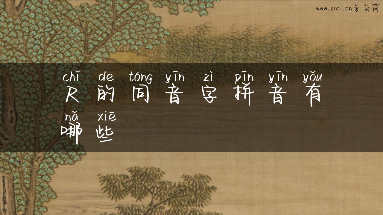 尺的同音字拼音有哪些