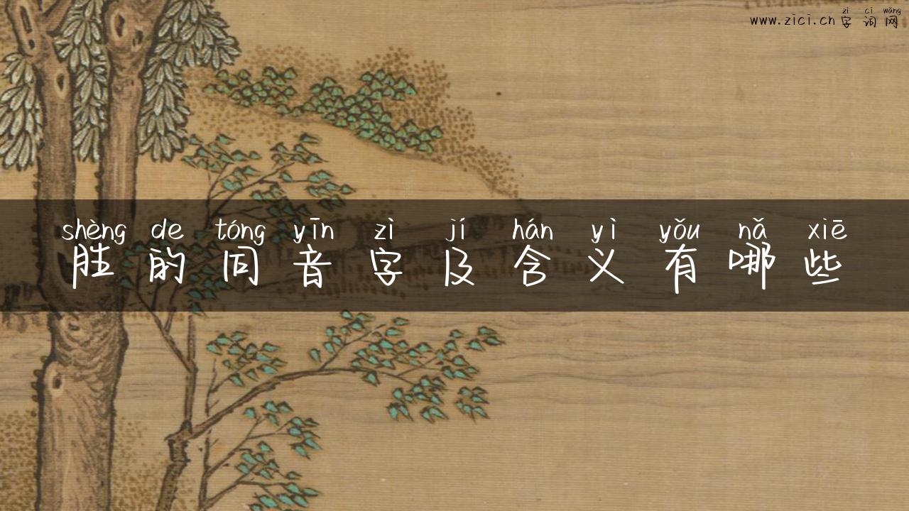 胜的同音字及含义有哪些