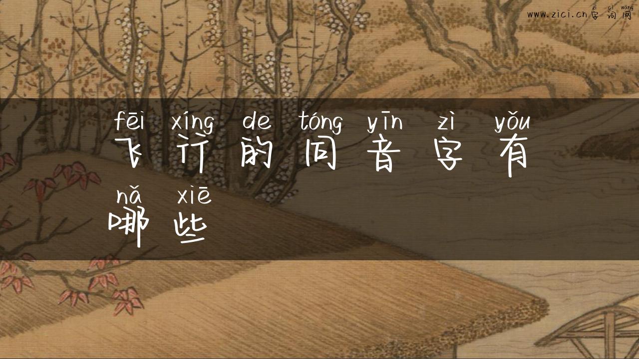 飞行的同音字有哪些