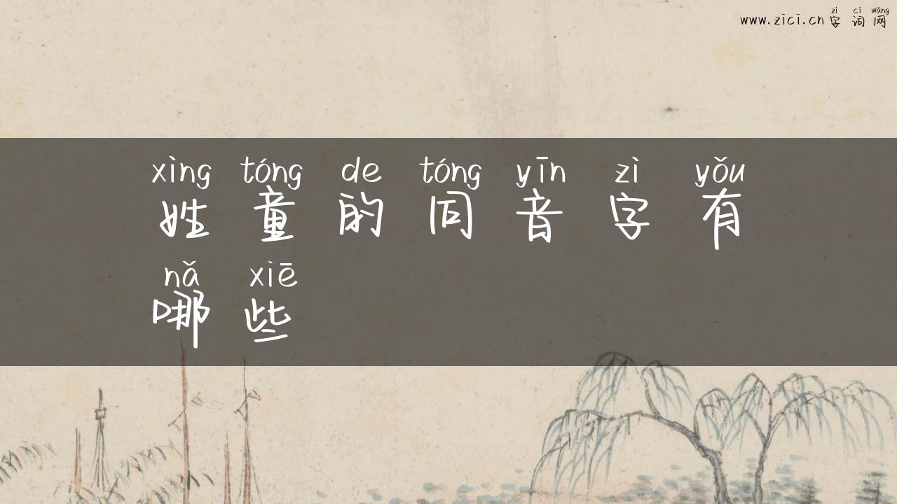 姓童的同音字有哪些