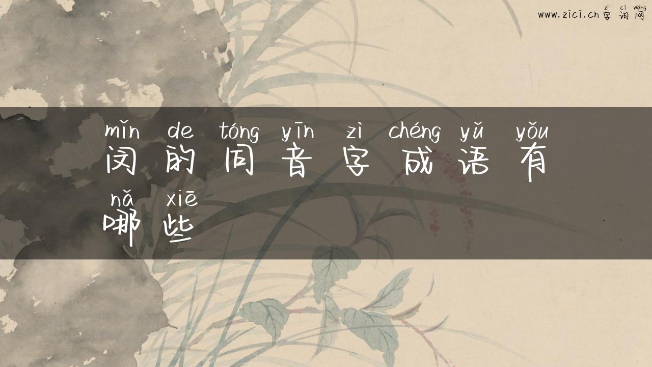 闵的同音字成语有哪些
