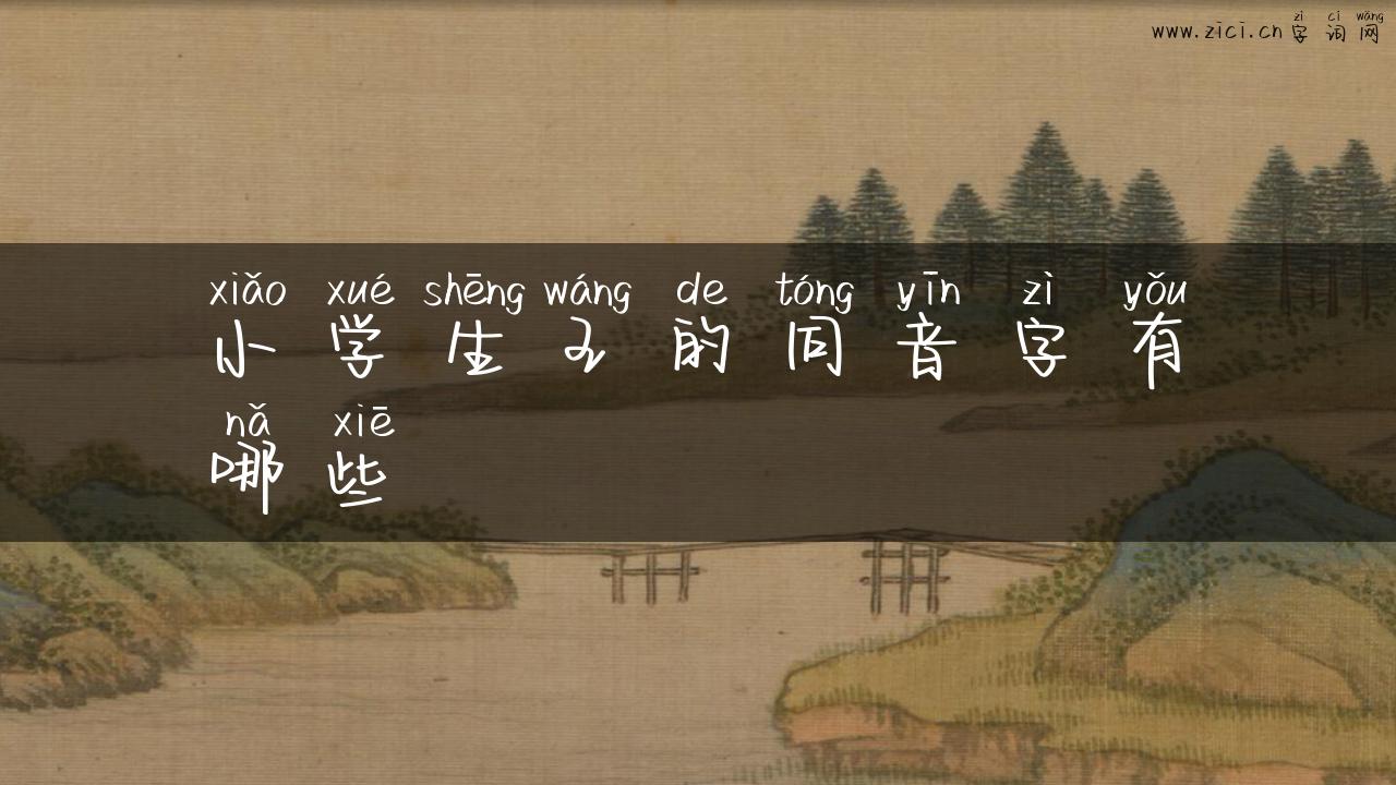 小学生王的同音字有哪些