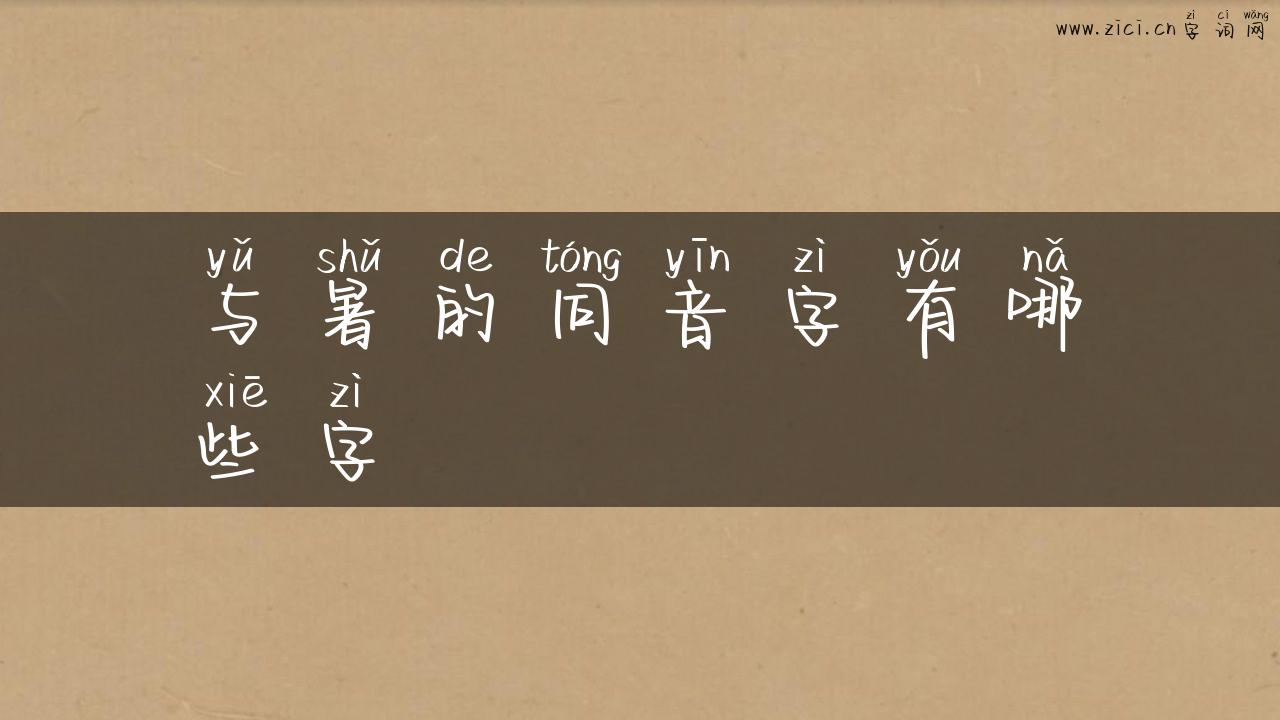 与暑的同音字有哪些字