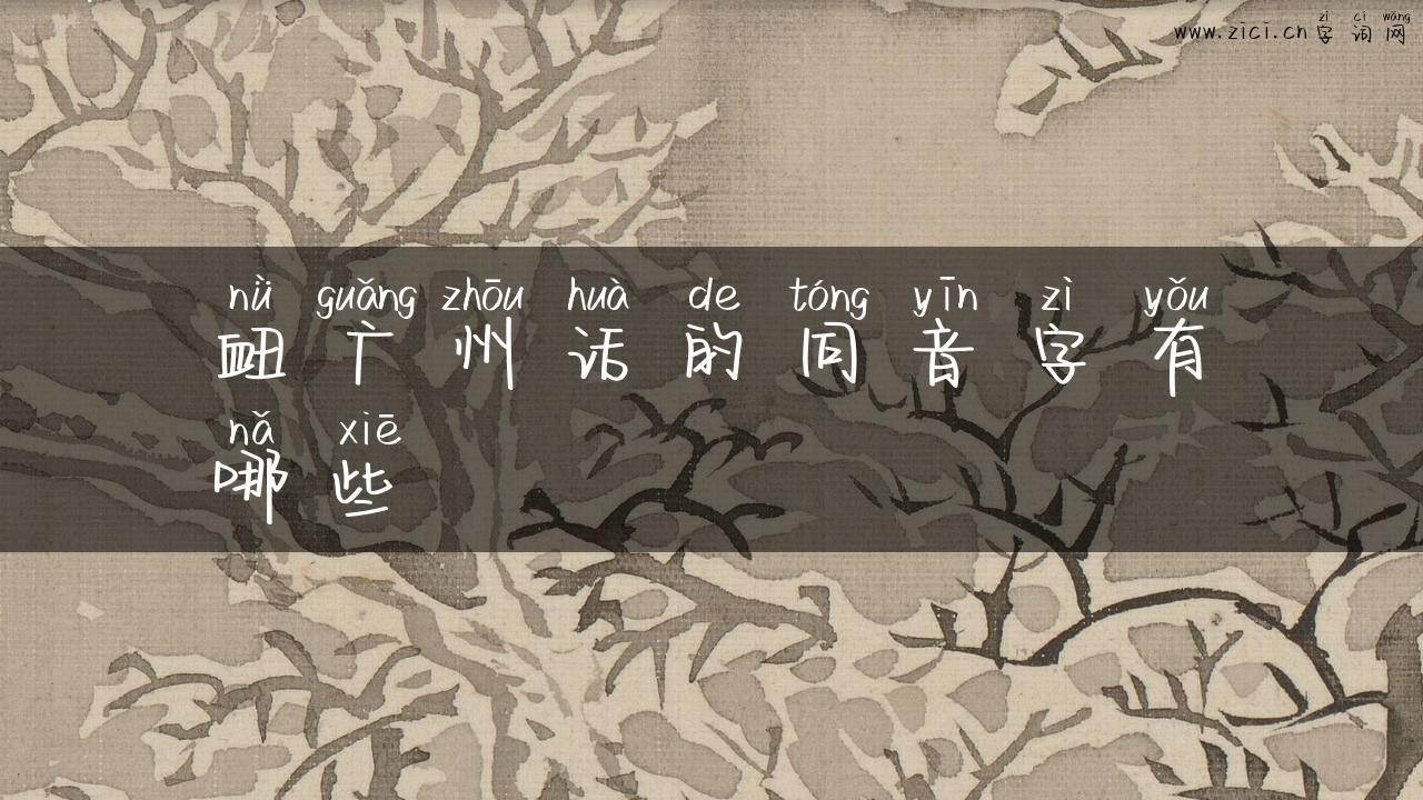 衄广州话的同音字有哪些