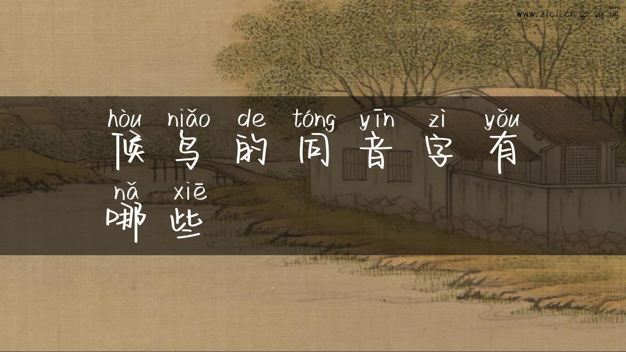 候鸟的同音字有哪些