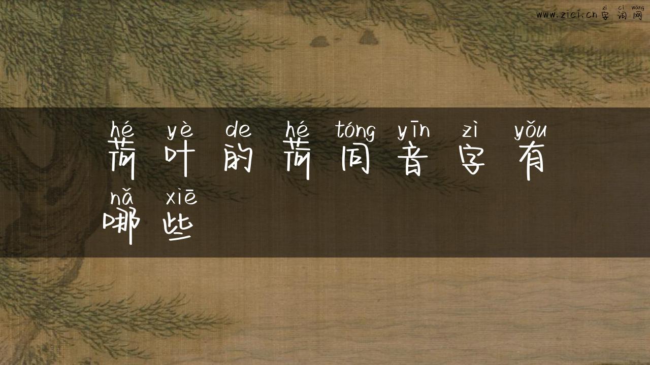 荷叶的荷同音字有哪些