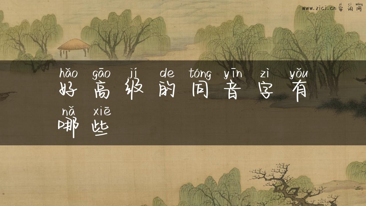 好高级的同音字有哪些