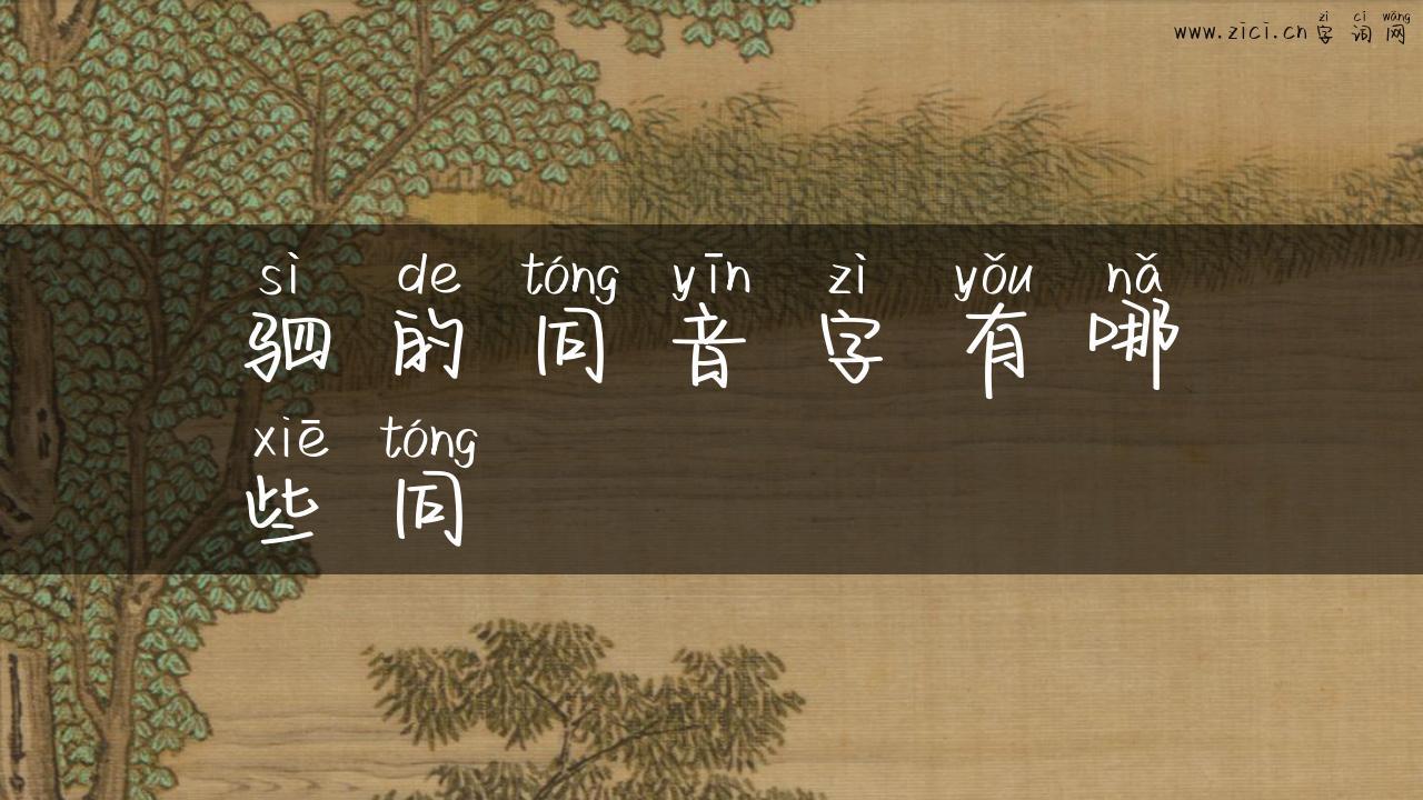 驷的同音字有哪些同