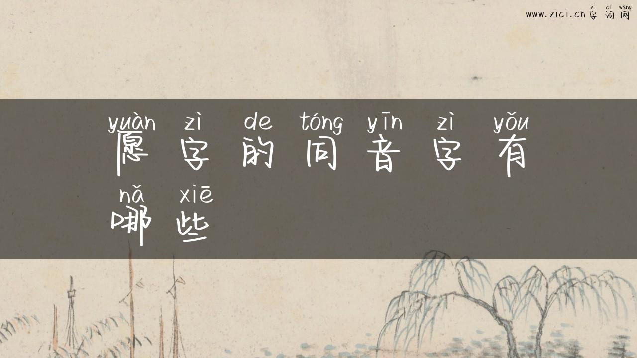 愿字的同音字有哪些