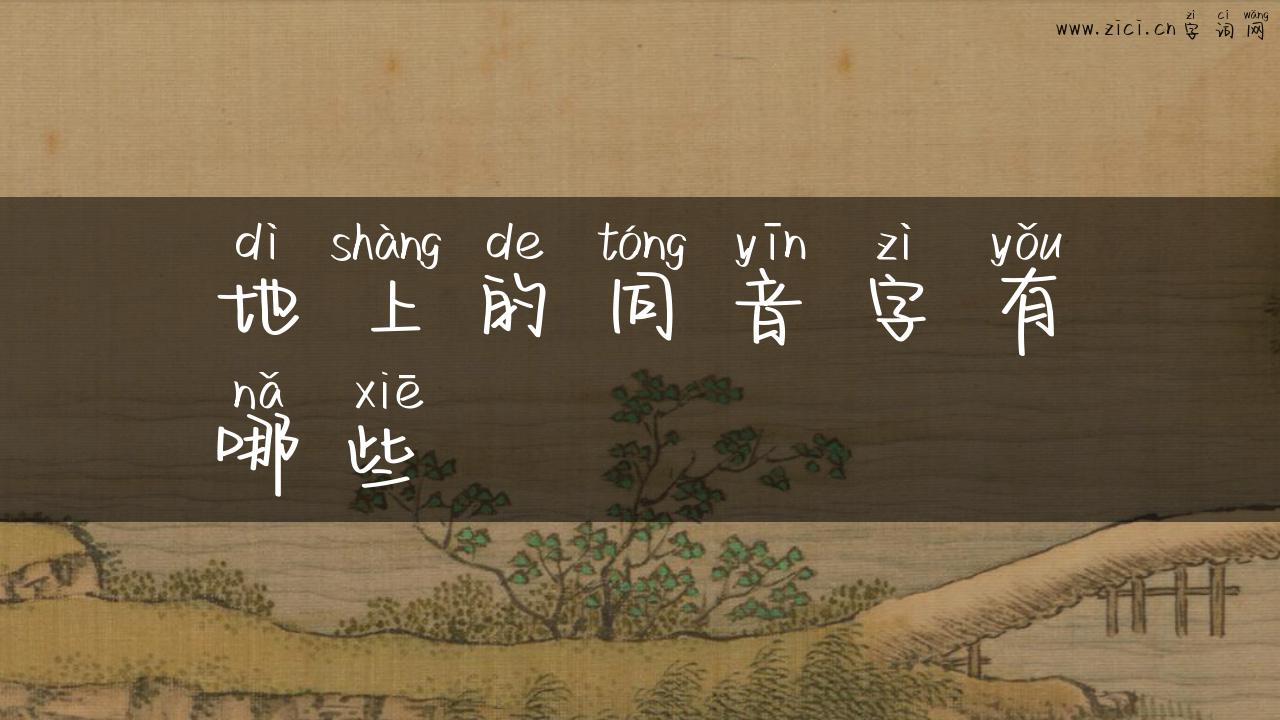 地上的同音字有哪些