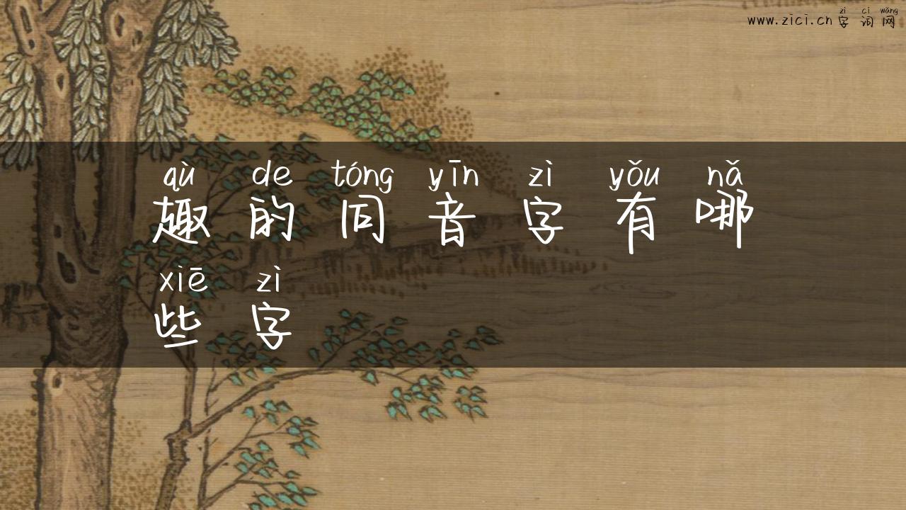 趣的同音字有哪些字