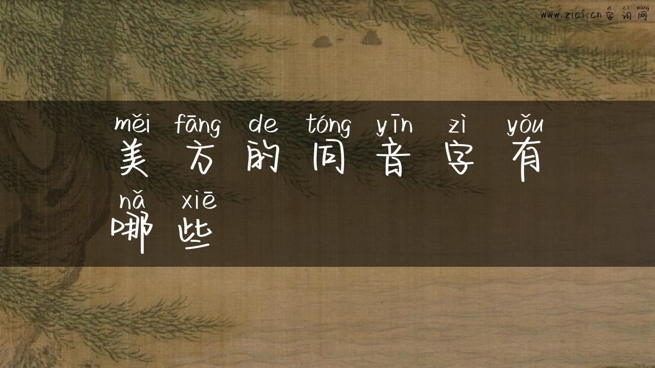 美方的同音字有哪些