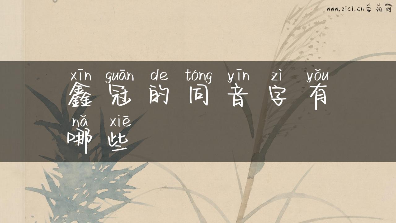 鑫冠的同音字有哪些