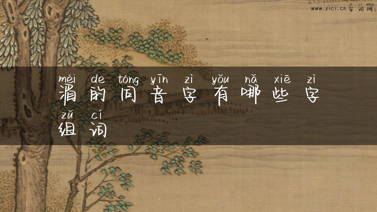 湄的同音字有哪些字组词