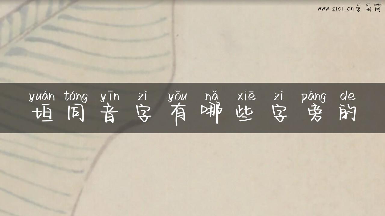 垣同音字有哪些字旁的