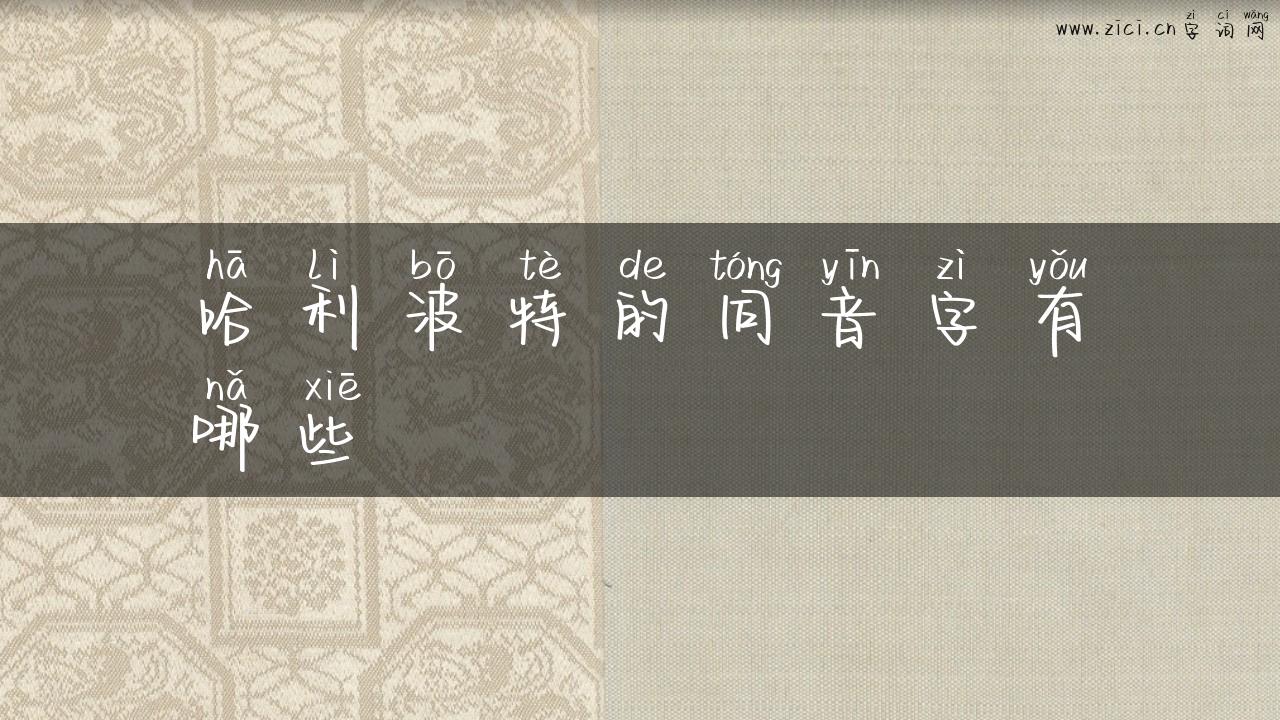 哈利波特的同音字有哪些