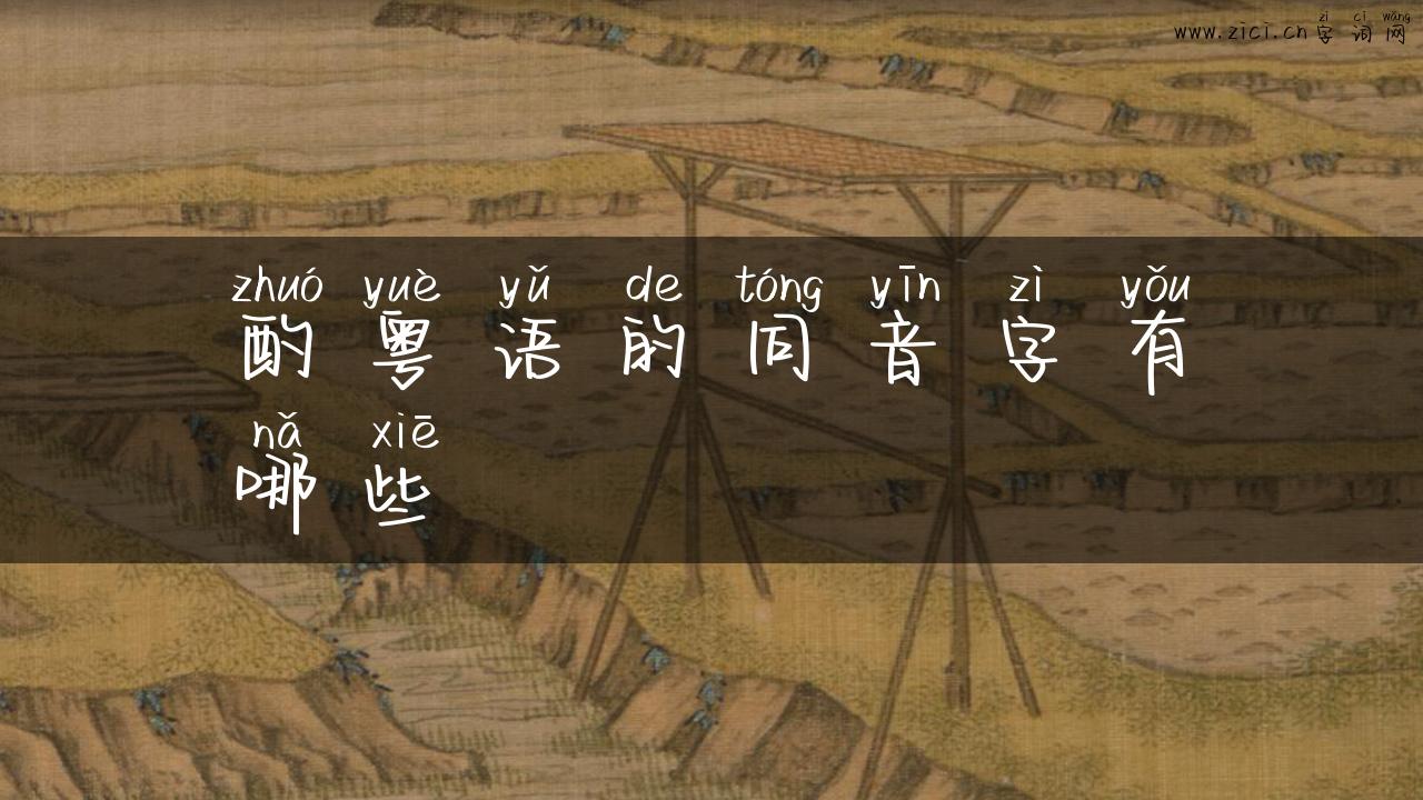 酌粤语的同音字有哪些