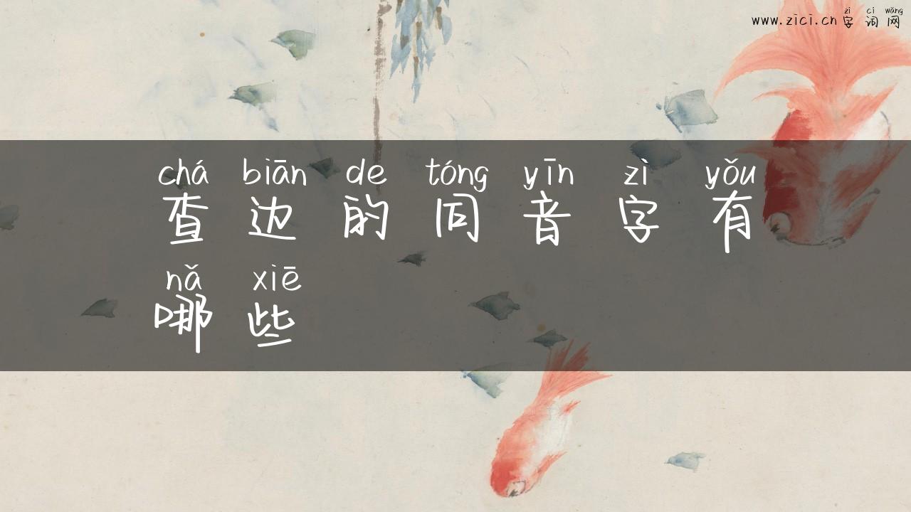 查边的同音字有哪些