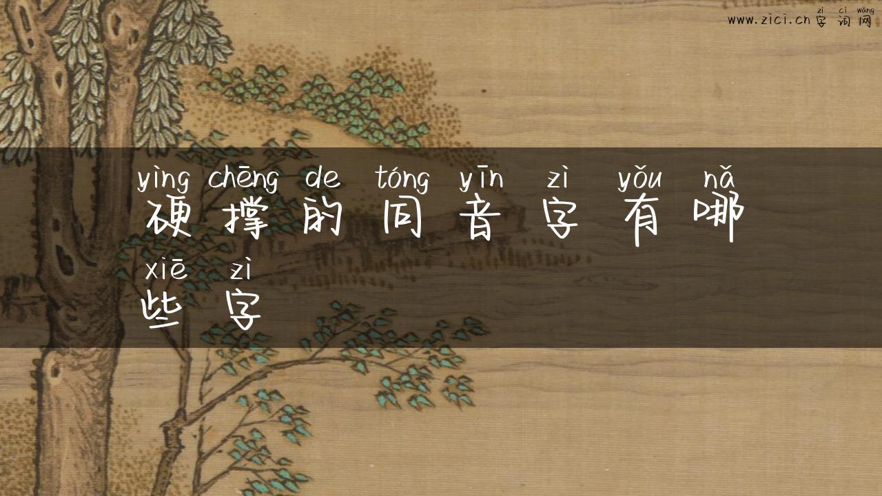 硬撑的同音字有哪些字