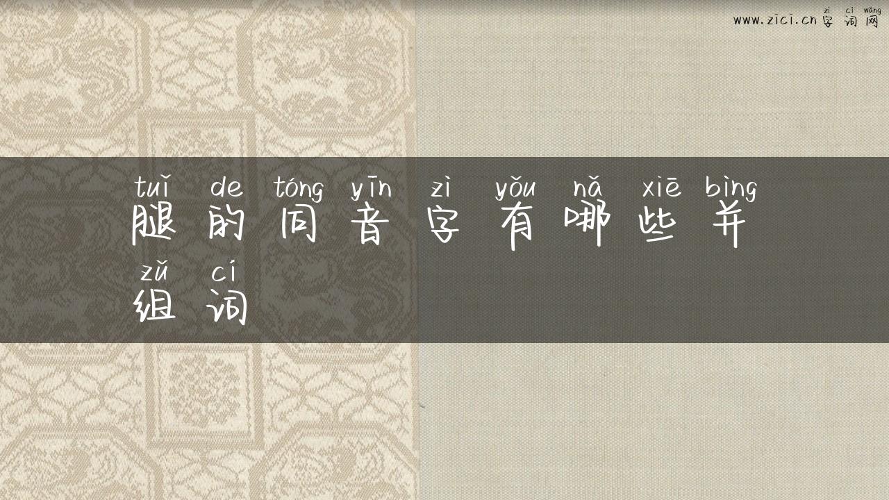 腿的同音字有哪些并组词