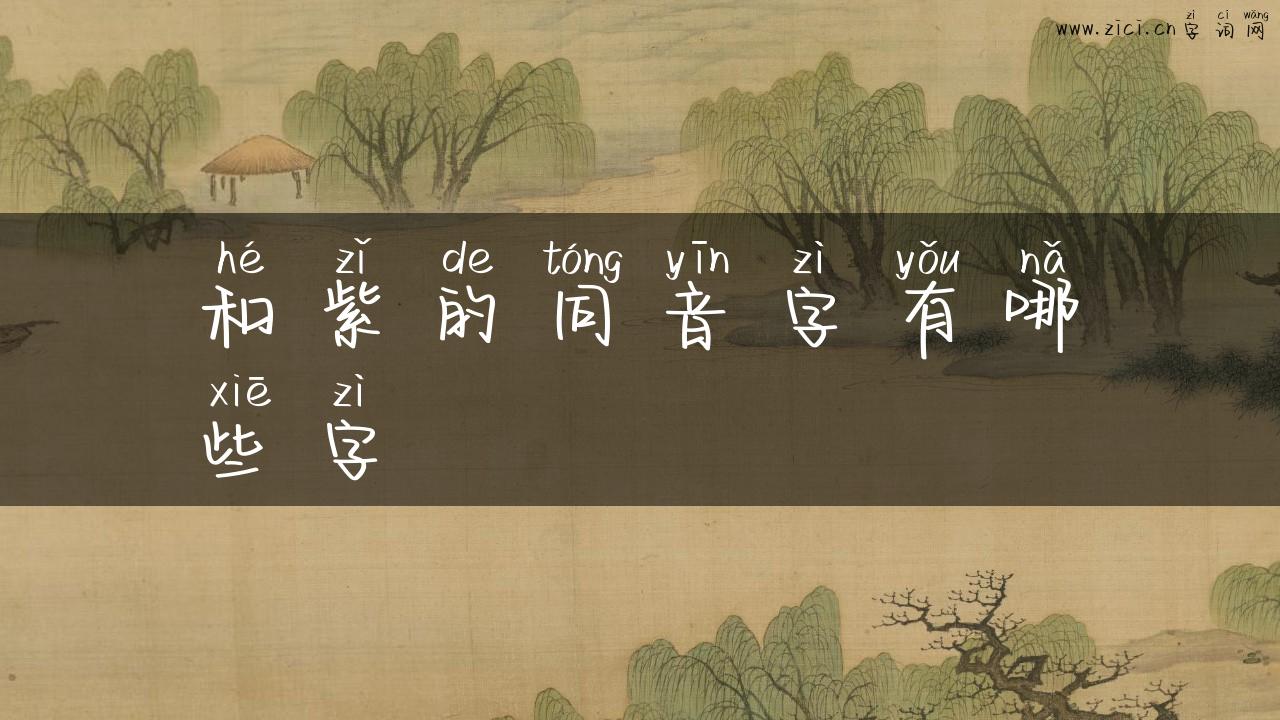 和紫的同音字有哪些字