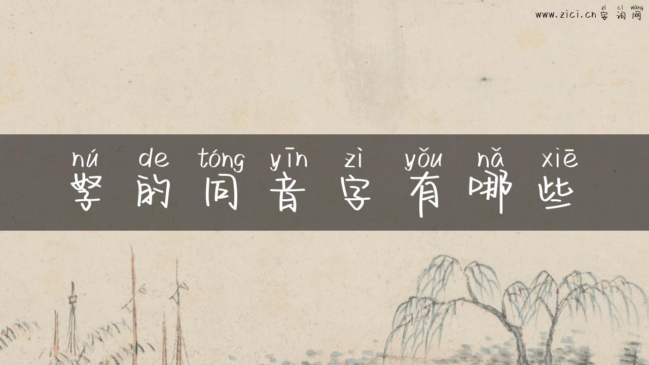孥的同音字有哪些