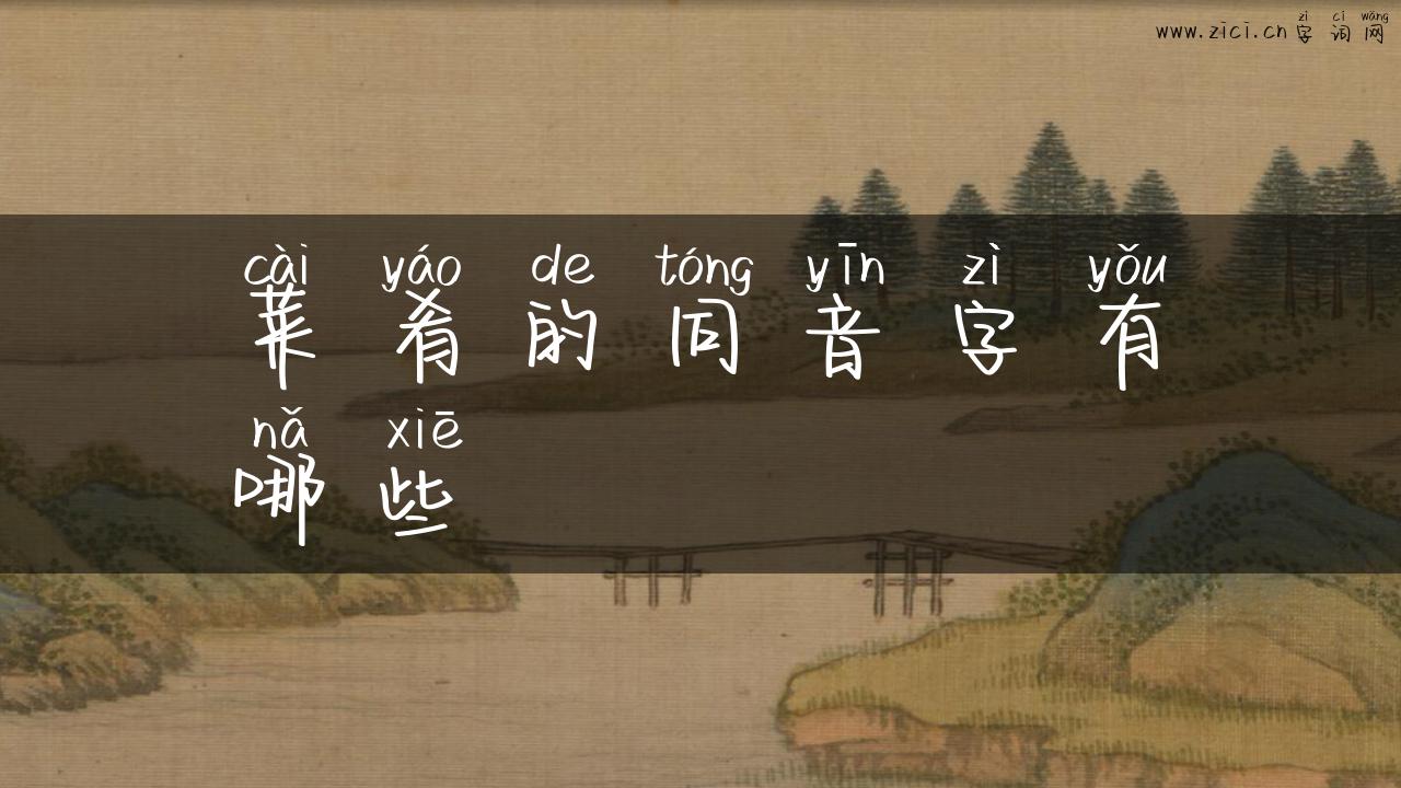 菜肴的同音字有哪些
