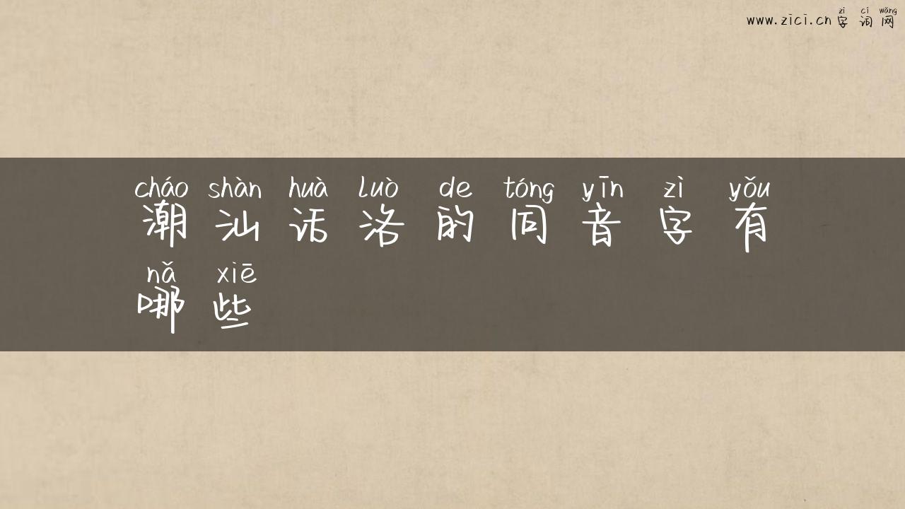 潮汕话洛的同音字有哪些