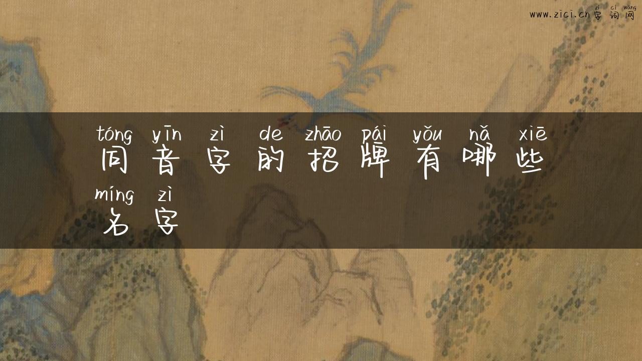 同音字的招牌有哪些名字