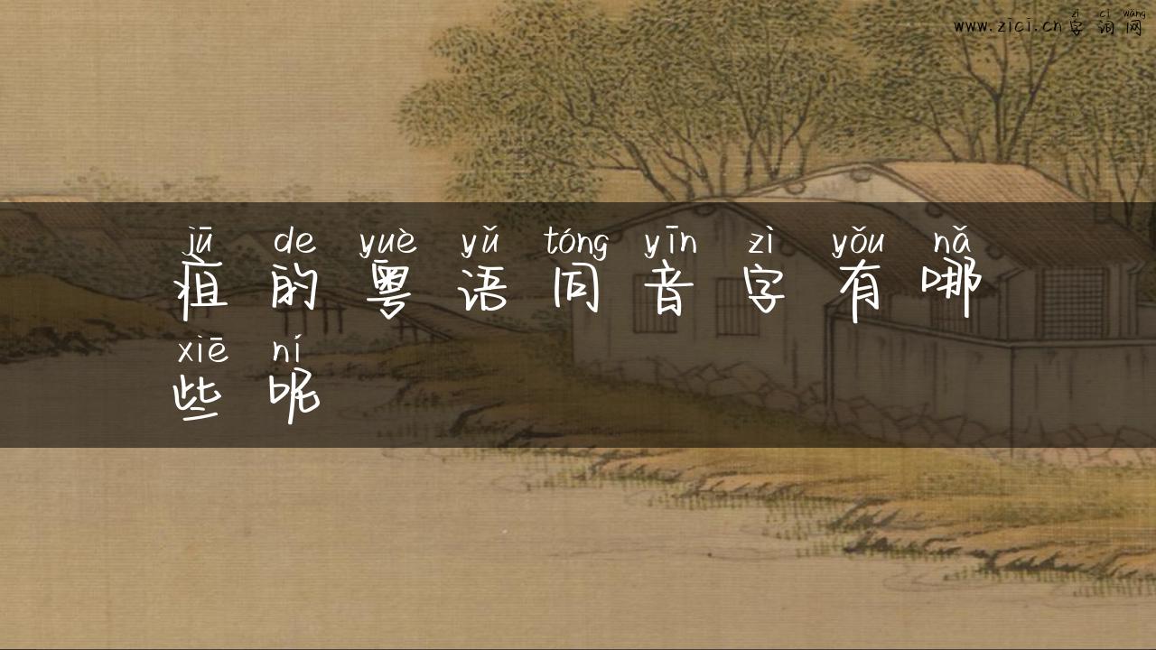 疽的粤语同音字有哪些呢