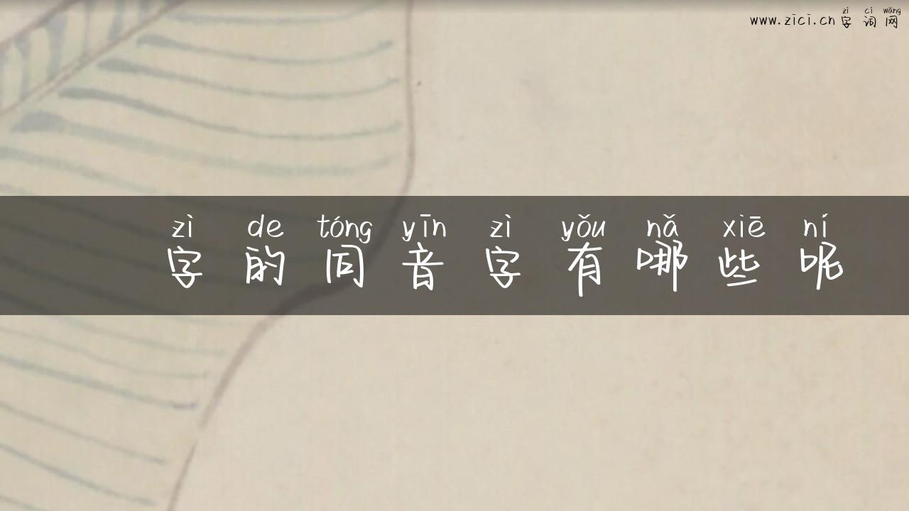 襌字的同音字有哪些呢