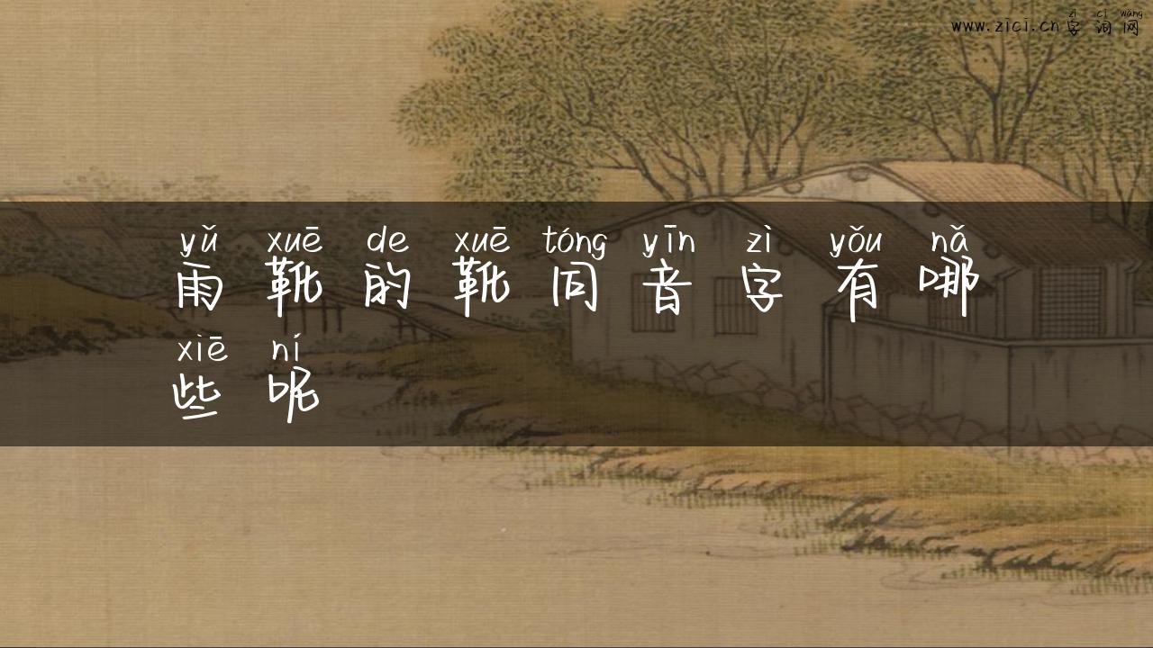 雨靴的靴同音字有哪些呢