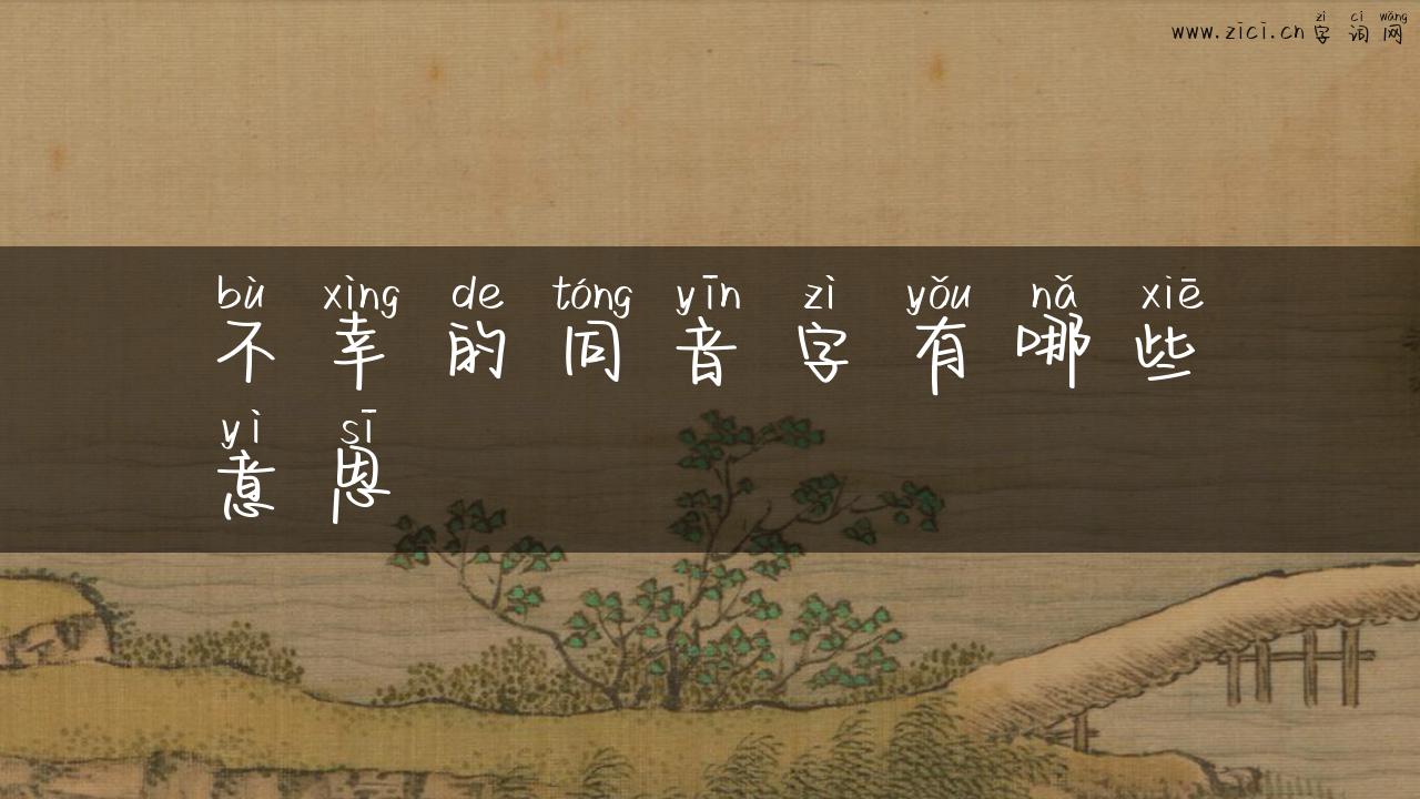 不幸的同音字有哪些意思