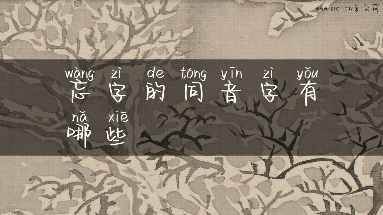 忘字的同音字有哪些
