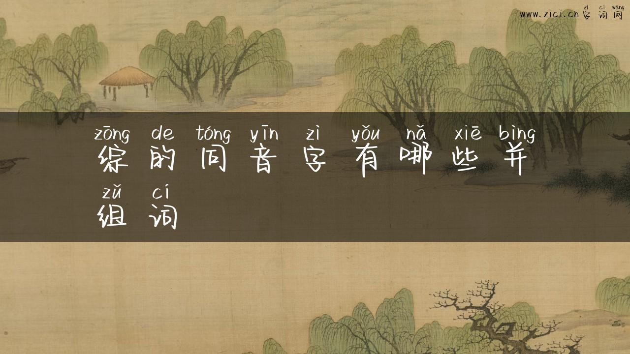 综的同音字有哪些并组词
