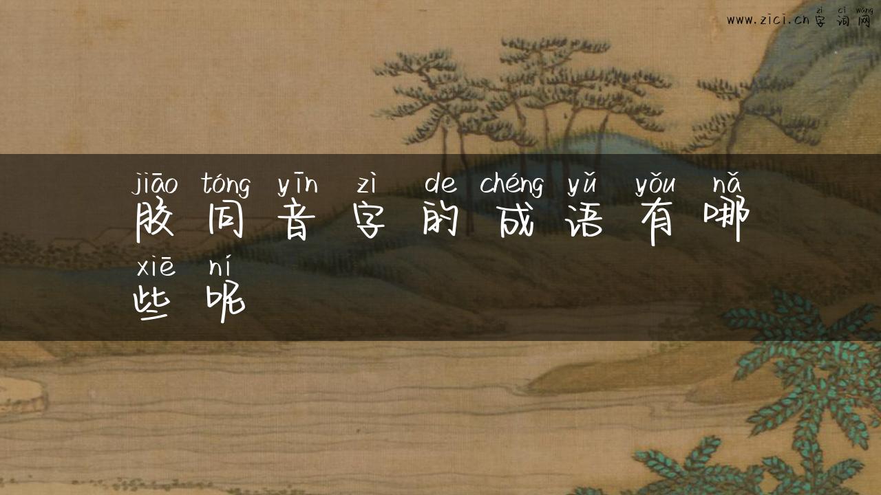胶同音字的成语有哪些呢