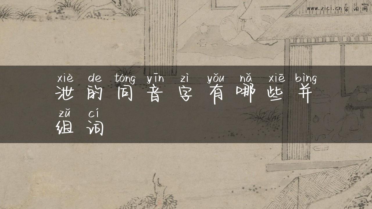泄的同音字有哪些并组词