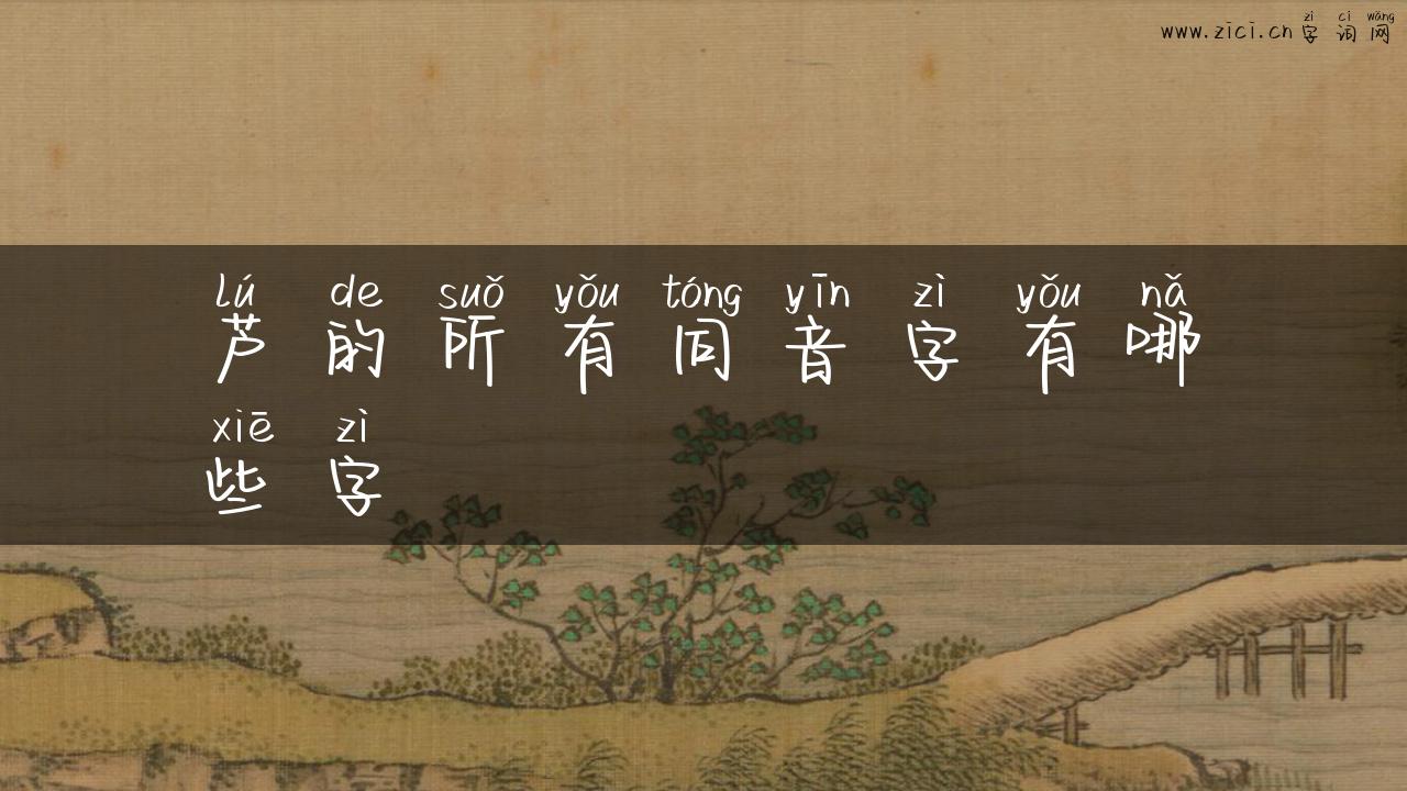 芦的所有同音字有哪些字