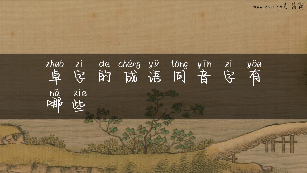卓字的成语同音字有哪些