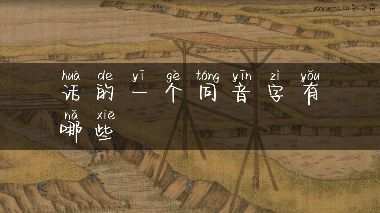 话的一个同音字有哪些