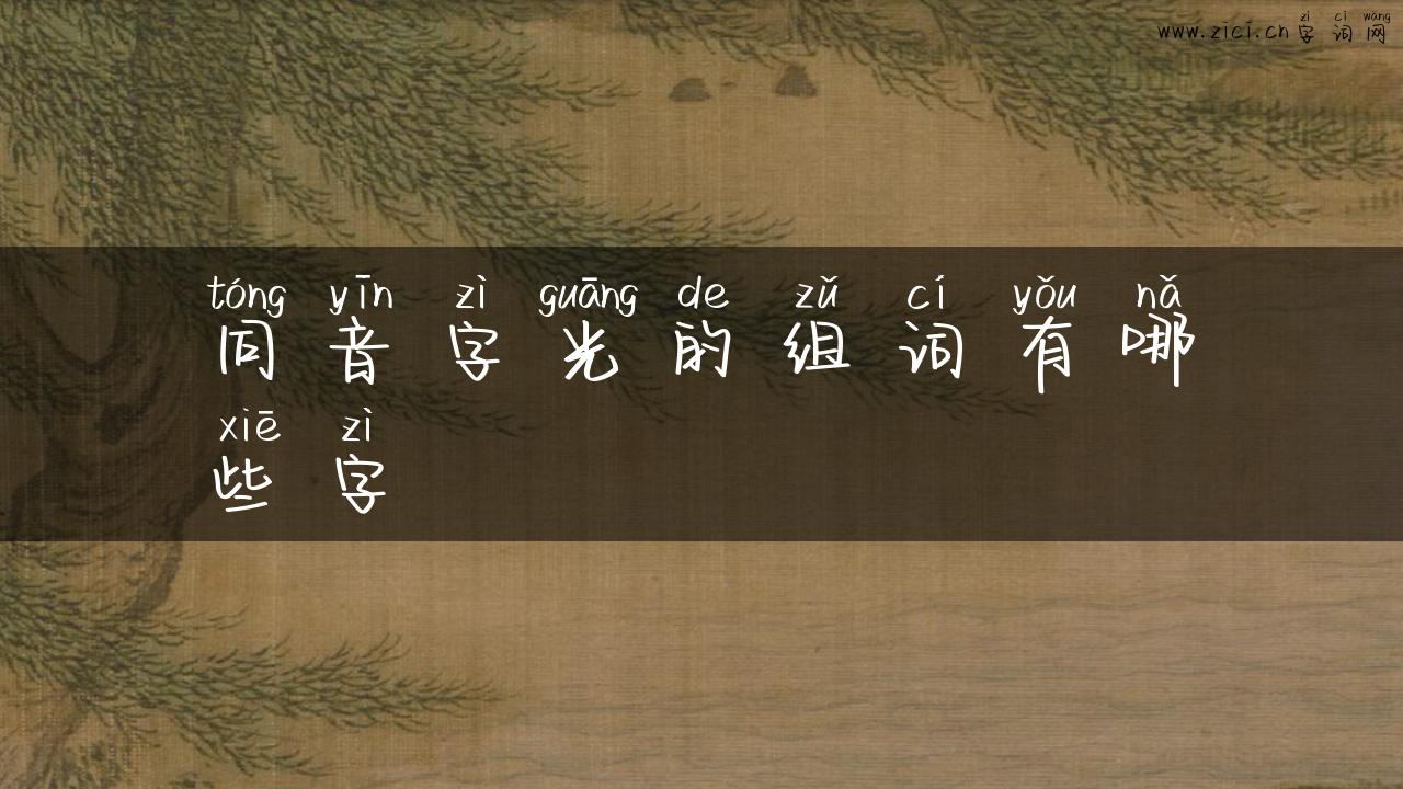 同音字光的组词有哪些字